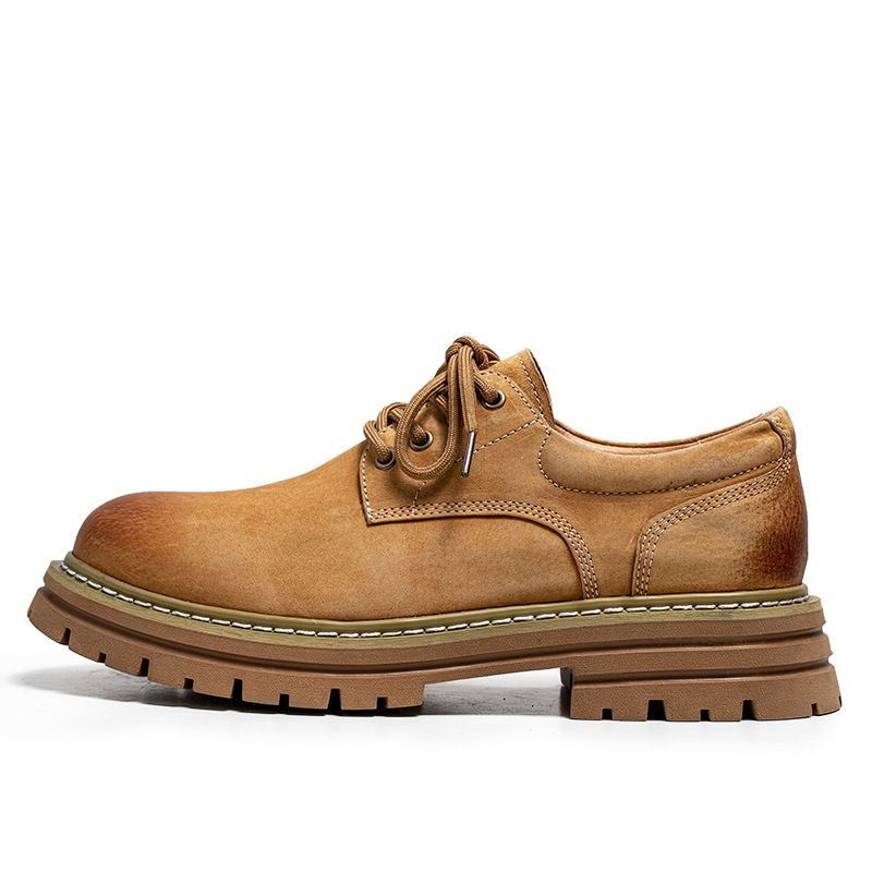 Men's Low-Cut Martin Boots Genuine Leather Retro Casual Shoes For Spring – Comfortable & Stylish_voghion.com