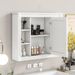 35'' X 28'' Wall Mounted Bathroom Storage Cabinet, Medicine Cabinet, Modern Bathroom Wall Cabinet With Mirror, Mirror Cabinet With 6 Open Shelves (N_voghion.com