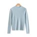 Maglione lavorato a maglia a collo alto per donna, autunno inverno, vestibilità slim, intimo snellente, maglietta di base multicolore_voghion.com