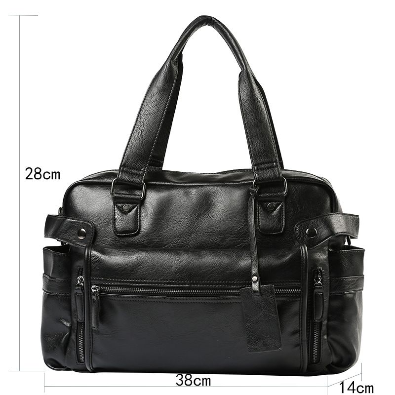 Wholesale Large Capacity Men's Travel Bag Vintage Waterproof PU Handbag Crossbody Shoulder Weekend Duffle Bag_voghion.com