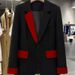 Damenbekleidung Schwarze Anzugjacke mit Kontrastnähten für Damen Neuer angesagter Stil in diesem Jahr Beliebter leichter Luxus-Nischenanzug für Internet-Berühmtheiten_voghion.com