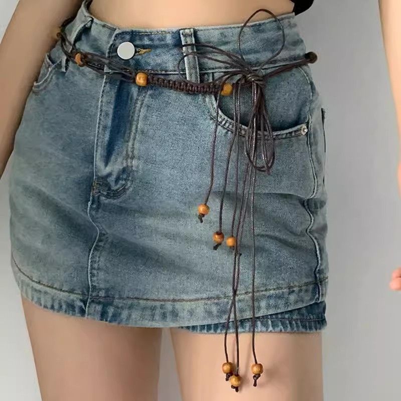 Cintura da donna intrecciata con catena decorativa in corda etnica per abiti bohémien_voghion.com