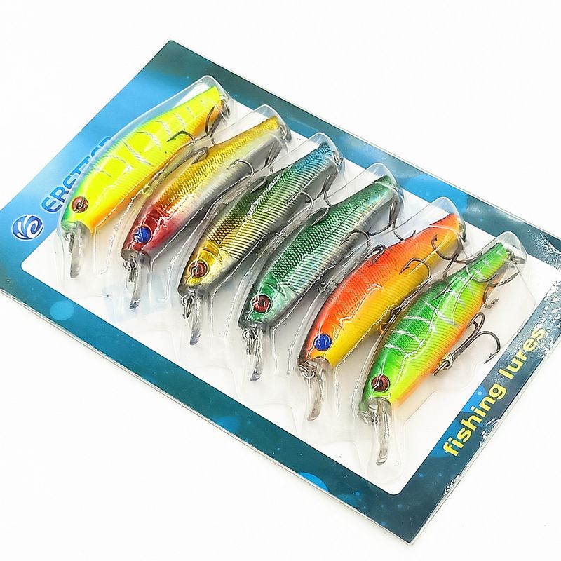 Outils de pêche 6 pièces 8,5 cm 9 g ensemble de leurres de vairon trois hameçons leurre de simulation de pêche leurre dur en plastique_voghion.com
