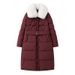 Longline Belted Puffer Coat With Detachable Faux Fur Trim – Winter Trench-Style Quilted Jacket (4 Office-to-Event Colors)_voghion.com