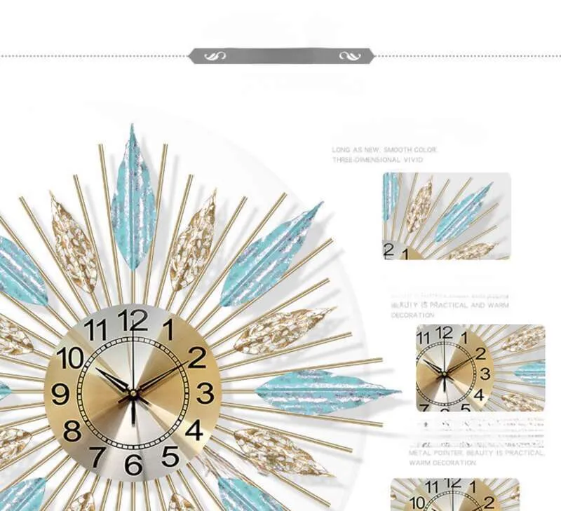 【 1828 personnes louées 】 Horloge murale décorative pour salon, maison, haut de gamme, moderne, simple, créative, légère, luxueuse_voghion.com