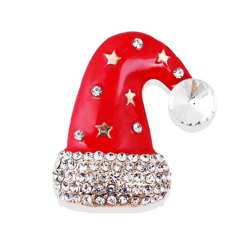 Pintura a óleo liga estrela de natal chapéu broche peito fivela pino homens e mulheres vendas diretas da fábrica_voghion.com