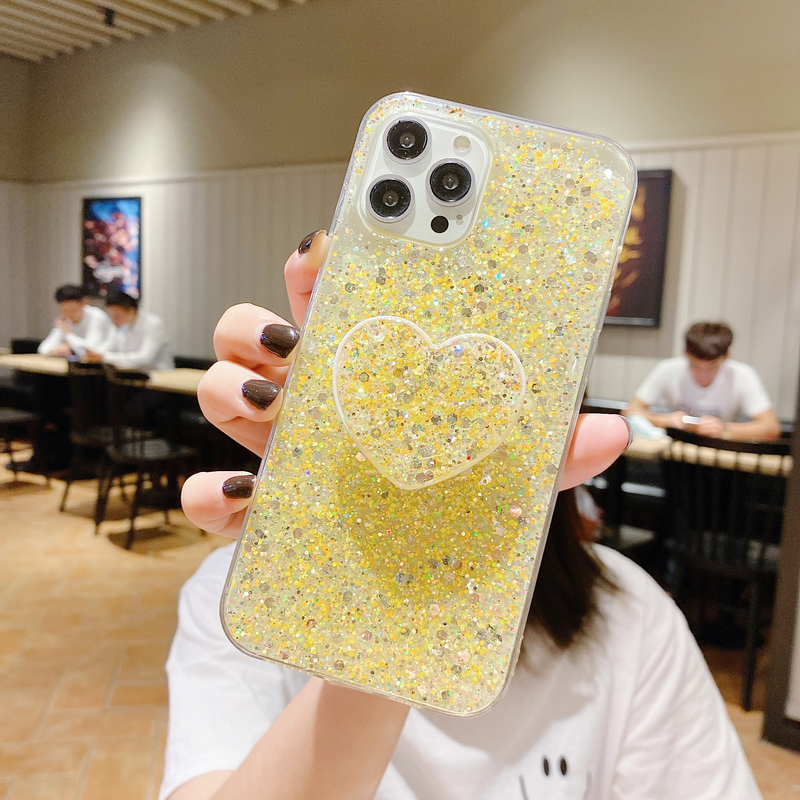 Xiaomi Redmi Note 10 Pro 9 8 7 Pro 10S 9S 9A 9C Case Glitter Heart kronšteins Vāks Xiaomi Poco X3 F2 M3 Pro F3 Mi 11 L_voghion.com