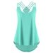 Fraen d'Kleeder staark Faarf sleeveless Kräiz Band Vest Top_voghion.com