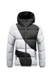 Men's Lightweight Winter Jacket With Graphene Lining, Contrast Color Design, Thickened Hooded Zip-Up Coat For Casual & Outdoor Activities_voghion.com