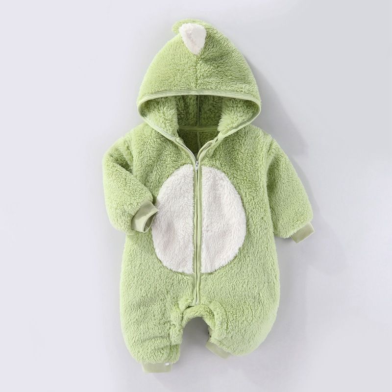 Mother & Kids Jumpsuit Baby Winter Romper With Hood Soft Fleece-Lined One-Piece Outfit For Newborns & Infants (0-12M) – Cozy Animal-Themed Designs_voghion.com