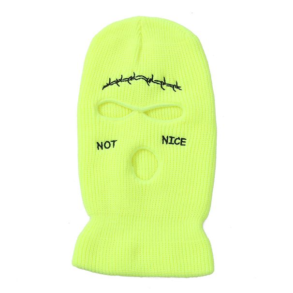 LazyZoom Autumn Winter New Three-Hole Knitted Windproof Warm Face Mask Cycling Hip-Hop Knit Pullover Hat_voghion.com