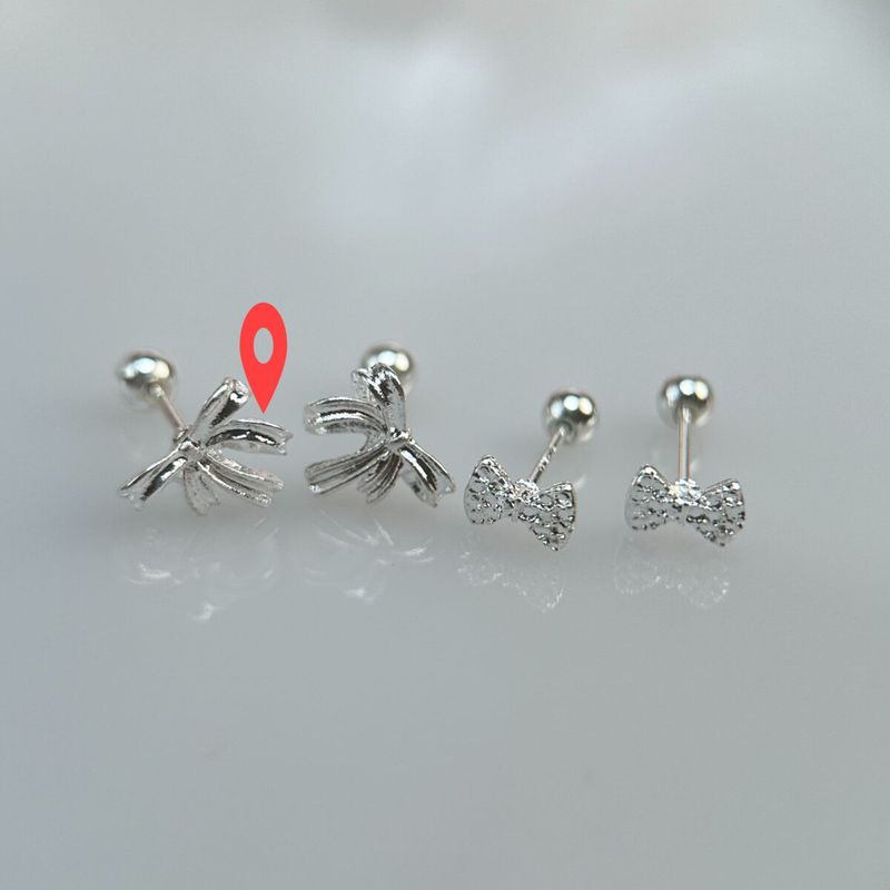 Schmetterlingsknoten-Knochenohrstecker für Frauen, Ohrstecker mit Schraubverschluss, Piercing-Pflege-Ohrringe, Ohrschmuck mit Nischendesign-Sinn, kein Entfernen erforderlich_voghion.com