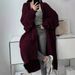 Women's Oversized Long Cardigan – Lightweight Open-Front Knit Sweater (Black/Crimson/Grey/Violet, S-XL)_voghion.com