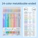Dual-Tip Metallic Brush Pens Set - 12 Vibrant Colors For Calligraphy, Hand Lettering, Journaling & Art Projects (Fine & Broad Tips)_voghion.com