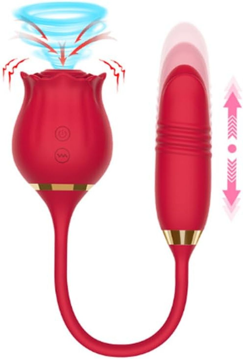 Rose Sex Toys Dildo Vibrators - Stimulateurs sexuels féminins 3 en 1, Vibromasseurs point G à succion et insertion de gode, Jeux de jouets sexuels pour adultes_voghion.com