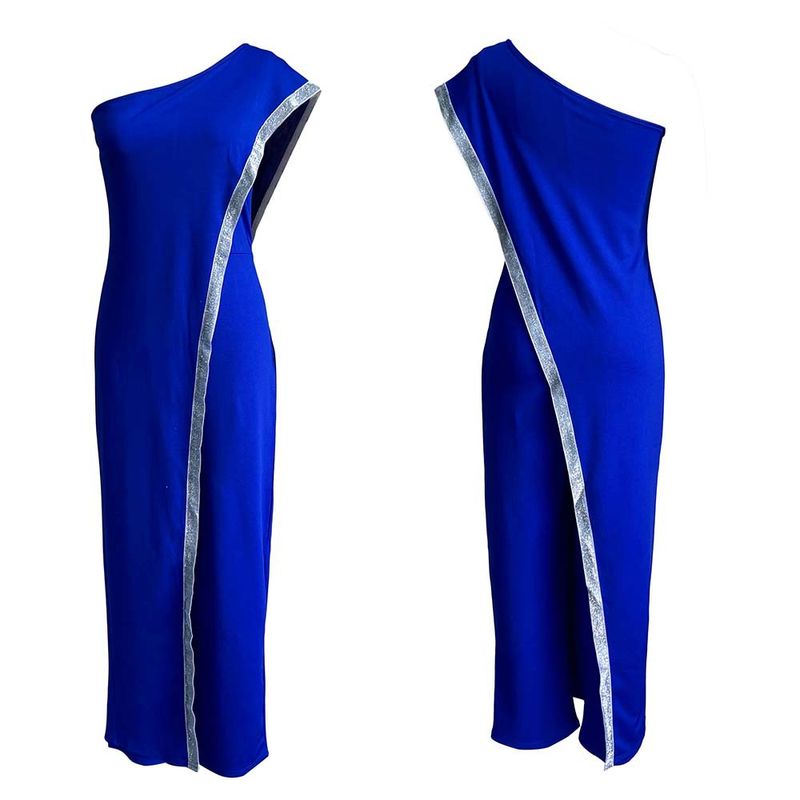 African Print Jumpsuit - Single Shoulder Plus Size Romper With Bright Trim (European & American Style, Women's Fashion Jumpsuit)​_voghion.com
