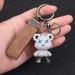 Chameleon Bear Keychain Flip Fur Car Keychain Female Cartoon Bear Creative Couple Exquisite Bag Pendant_voghion.com