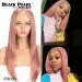 HD Transparent spetsstängning brasilianskt hår peruk Rosa spets frontperuk På rea_voghion.com