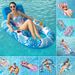 Leaf Print Opblaasbar Pool Float Erwuessener Gréisst Lounger Mat Atem Mesh Design Fir Schwämm Beach Party & Entspanung_voghion.com