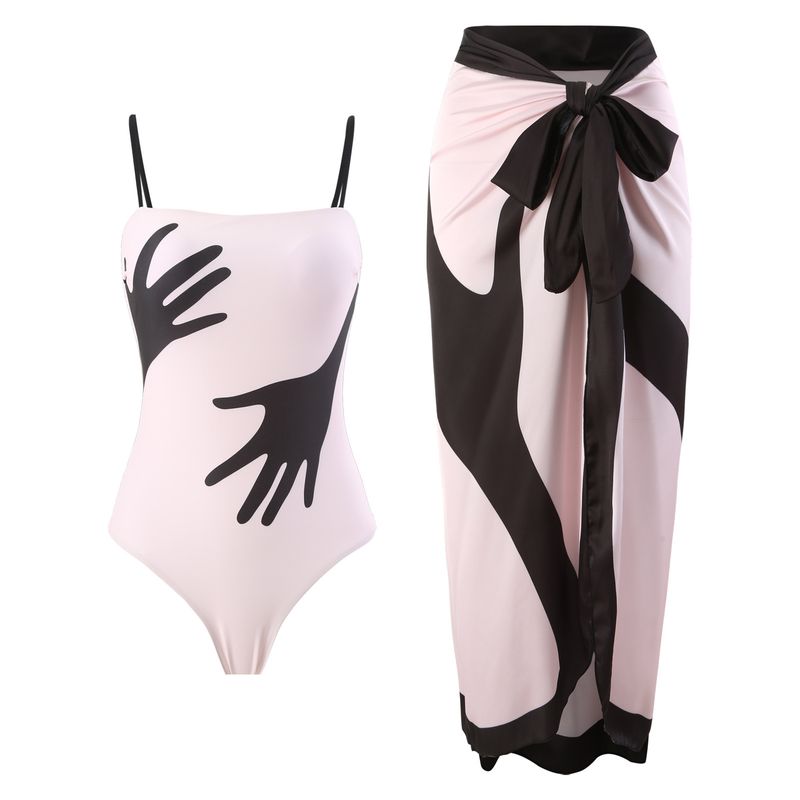 Damenmode sexy Schnür-Bikini mit langem Rock, dreiteiliges Set_voghion.com