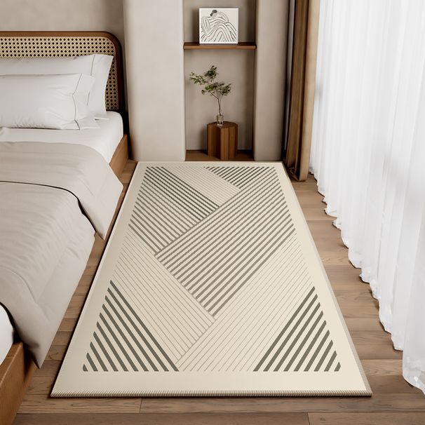 Japanese Style Wabi Sabi Style Carpet Bedroom Crystal Velvet Floor Mat Bedside High Grade Balcony Mat Bay Window Mat Cream Style_voghion.com