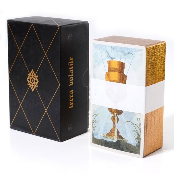 Terra Volatile Αγγλικά υψηλής ποιότητας ασημένιο κουτί δώρου με σκληρό εξώφυλλο λέιζερ χρυσό πιάτο ταρώ κάρτες_voghion.com