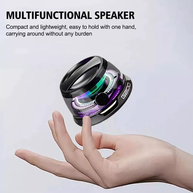 Mini enceinte magnétique portable Bluetooth 5.3 multifonctionnelle G200 avec lumière LED couleur, barre de son stéréo sans fil_voghion.com