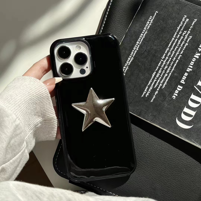 Mobile phone case pad five-pointed star suitable for iPhone15 mobile phone case Apple 14promax all-inclusive protective cover 13 protective case_voghion.com
