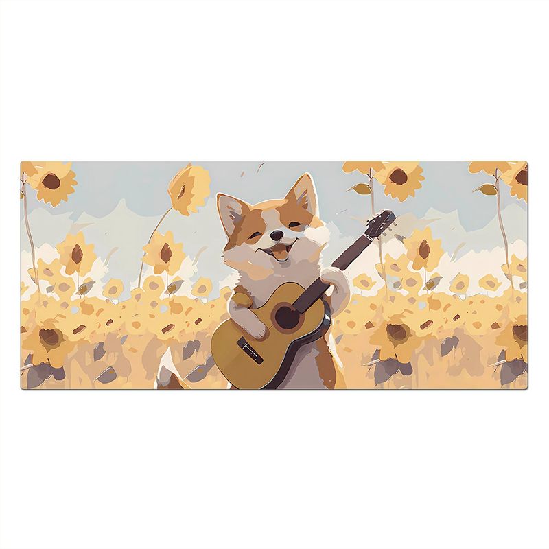 Unbeatable Quality Cute Corgi Oil Painting E-Sports Games Mouse Oversized Suower Office Mat Computer Keyboard Desk Pad_voghion.com