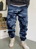 Herrenbekleidung Lässige, gerade, leicht konische, lockere Camouflage-Overalls im Retro-Stil mit hoher Straßenharemshose_voghion.com