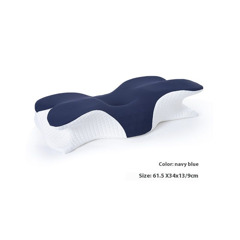 Ergonomisches, langsam zurückfederndes Schlafschutzkissen aus Baumwolle für die Nacken- und Seitenschläfer in Schmetterlingsform_voghion.com