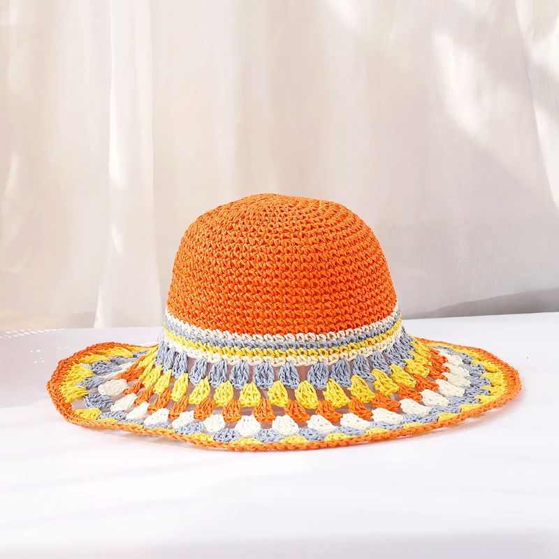 Hot Sale NEW 2024 Womens Straw Hats crochet bucket UV Protection Sun Visor beach Visors Ladies Women Summer hat Cap_voghion.com