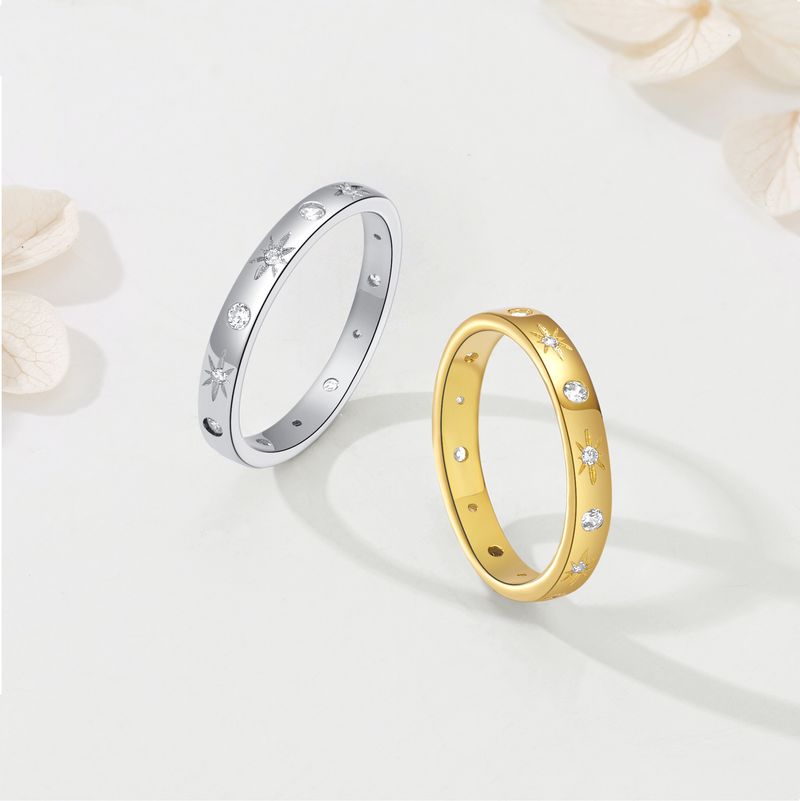 New Star Simple Micro Diamond S Anello in argento chiuso personalizzato da donna_voghion.com