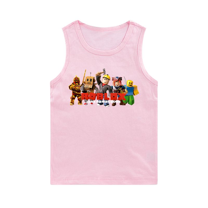 Printed large boys and girls sleeveless vest E144_voghion.com