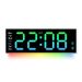 Modern LED Wall Clock With Ambient Light, Digital Display, Calendar, Temperature & Alarm - 6691R (White/Black)_voghion.com
