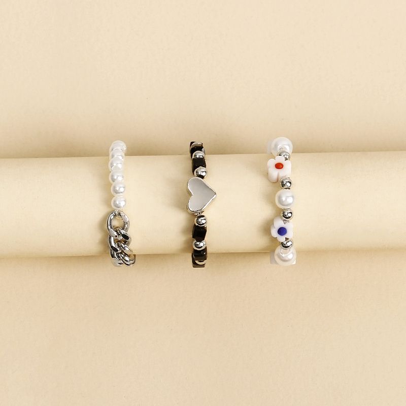 Set di gioielli da donna, estate, tendenza, in argento, a forma di cuore geometrico, confezionati singolarmente, con anello di perle_voghion.com