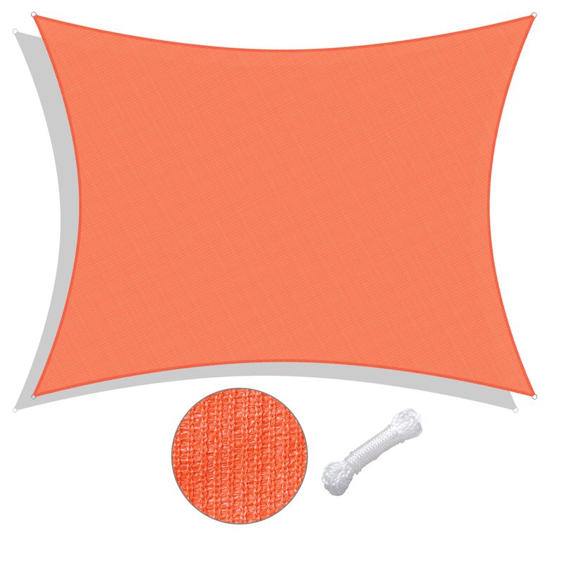 13'x10' Rectangle Sun Shade Sail/Bright Orange_voghion.com