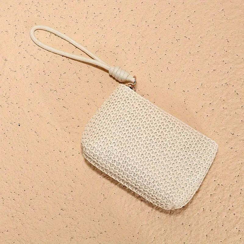 Straw Change Bag, Women's Woven Bag, Mini Clutch Bag, Cosmetic Storage Bag, Small Bag._voghion.com