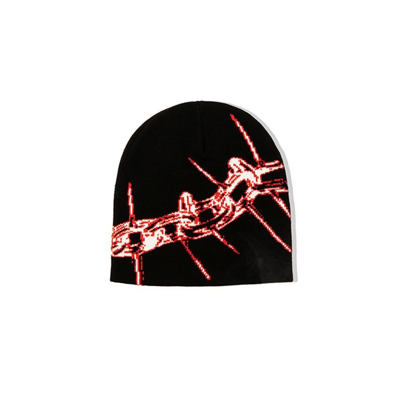 Berretto lavorato a maglia alla moda per uomo e donna - Caldo berretto invernale unisex foderato in pile con motivo jacquard creativo, stile hip hop, per esterni_voghion.com