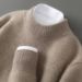 Men's 100% Wool Half-Turtleneck Sweater – Thick Winter Knit Pullover (Beige/Camel/Navy Blue, Sizes S-3XL, Oversized Fit For Layering)_voghion.com