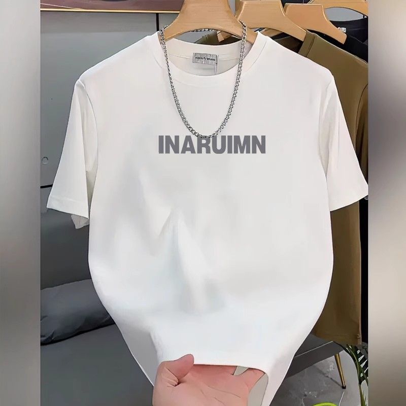 Herrenbekleidung Sommer Schweres T-Shirt aus reiner Baumwolle Hübsches Kurzarm-T-Shirt für Jugendliche für Männer und Frauen Trendy Street Loose Tops All Match Ins_voghion.com