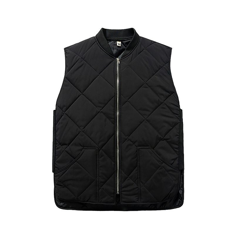 Herrenbekleidung, karierte, warme Weste, gepolsterte Jacke, lässiger, ärmelloser Baumwoll-Clip-gepolsterter Mantel für Herren_voghion.com