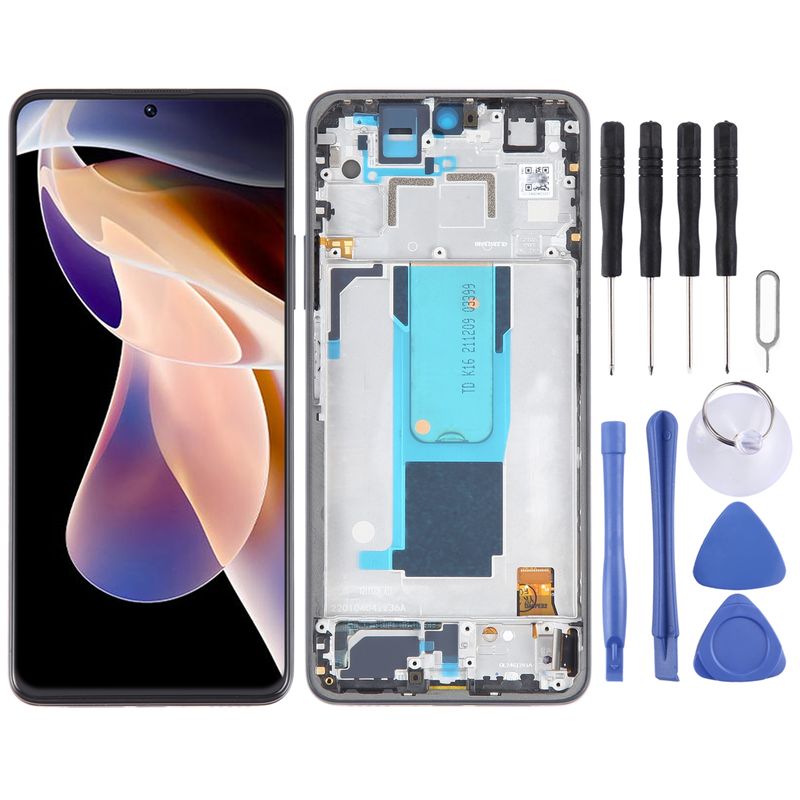 Tela LCD para Xiaomi Redmi Note 11 Pro+ 5G Digitalizador Montagem completa com moldura (preto)_voghion.com
