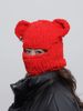 Pasamontañas de ganchillo con orejas de oso de moda para mujer, gorro de punto con cadena circular hecho a mano, máscara de chenilla para fiesta, protección cálida para las orejas_voghion.com