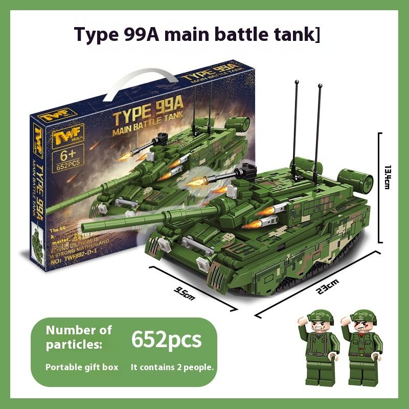 Teweifang Pequena Partícula Militar Série 99 Blocos de Construção de Tanque de Batalha Principal Modelo de Brinquedo de Montagem de Quebra-cabeça Infantil_voghion.com