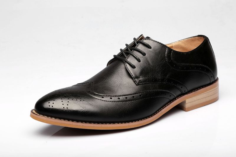 Men's Formal Oxfords Leather Shoes Lace-Up Business Pointed Toe Dress Shoes for Wedding Party Non-Slip_voghion.com
