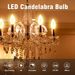 C35/E12/B10 LED Filament Bulb - Vintage Glass Edison Bulb With 90+ CRI, Warm White 2700K, Dimmable, Energy Saving_voghion.com