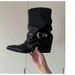 2025 Fall And Winter New Pointed Belt Buckle Western Cowboy Short Heel Women's_voghion.com