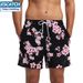 New Pink Peach Blossom Men's Quarterly Shorts Pocket Zipper Four Sided Elastic Casual Print Beach Pants_voghion.com