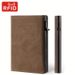 RFID Genuine Leather Card Holder Tri Fold Men's Wallet Aluminum Alloy Card Box Anti Theft Brush Anti Demagnetization Crazy Horse Leather Card Holder_voghion.com